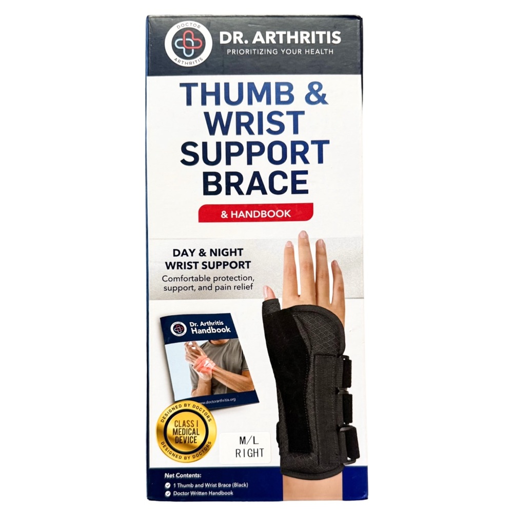 Dr. Arthritis Thumb & Wrist Support Brace & Handbook